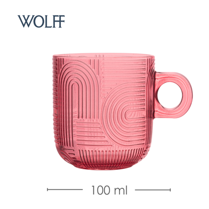 Conjunto 4 Xícaras de Vidro Frankfurt Colorido 100ml - Wolff