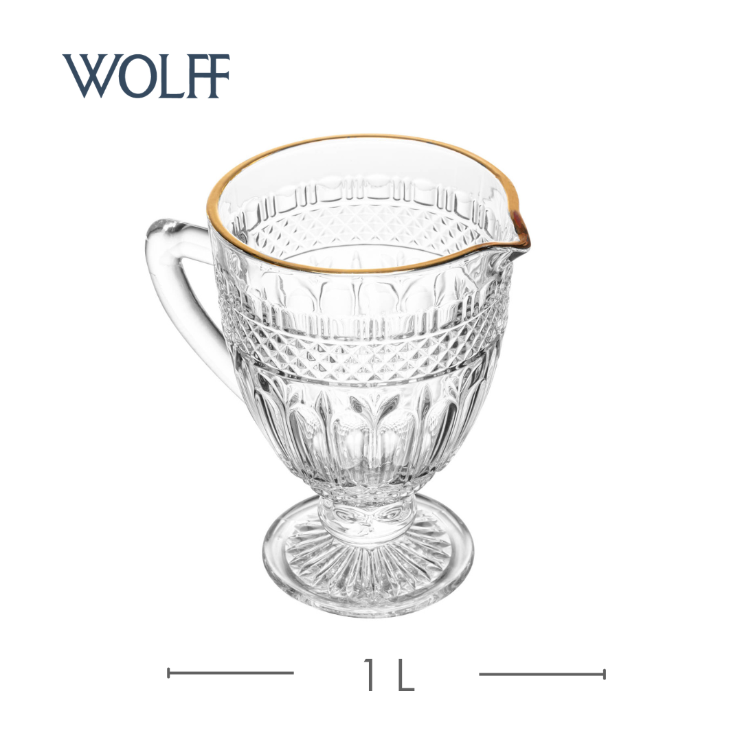 Jarra Vidro com Fio Dourado Brand 1L - Wolff