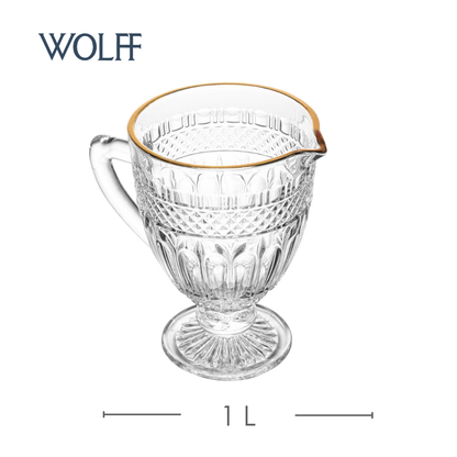 Jarra Vidro com Fio Dourado Brand 1L - Wolff