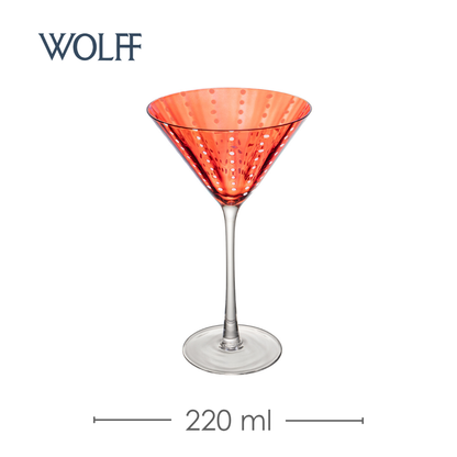 Conjunto 2 Taças de Martini Orquídea 220ml  Vidro - Wolff