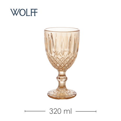 Taça Água Greek 320ml Âmbar Metalizado Vidro – Wolff