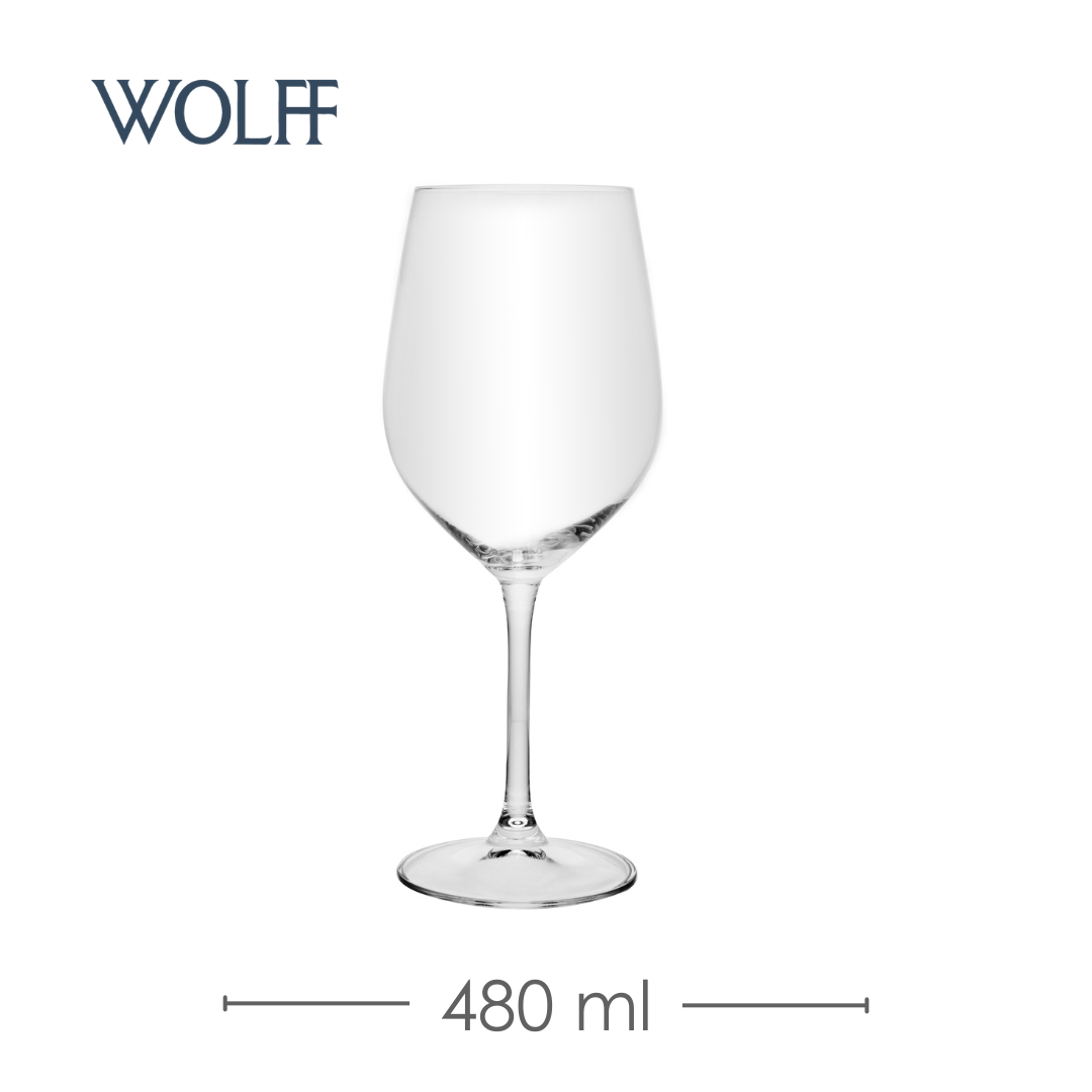 Jogo 6 Taças de Vinho Crex 480ml Cristal Ecológico Bohemia - Wolff