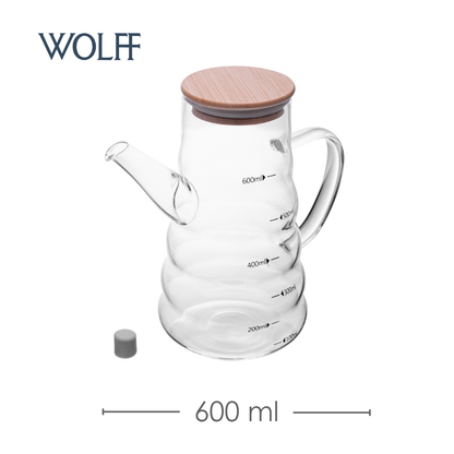 Garrafa para Azeite com Tampa de Bambu 600ml - Wolff