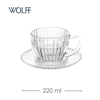 Conjunto 4 Xícaras de Chá de Cristal Império 220ml - Wolff