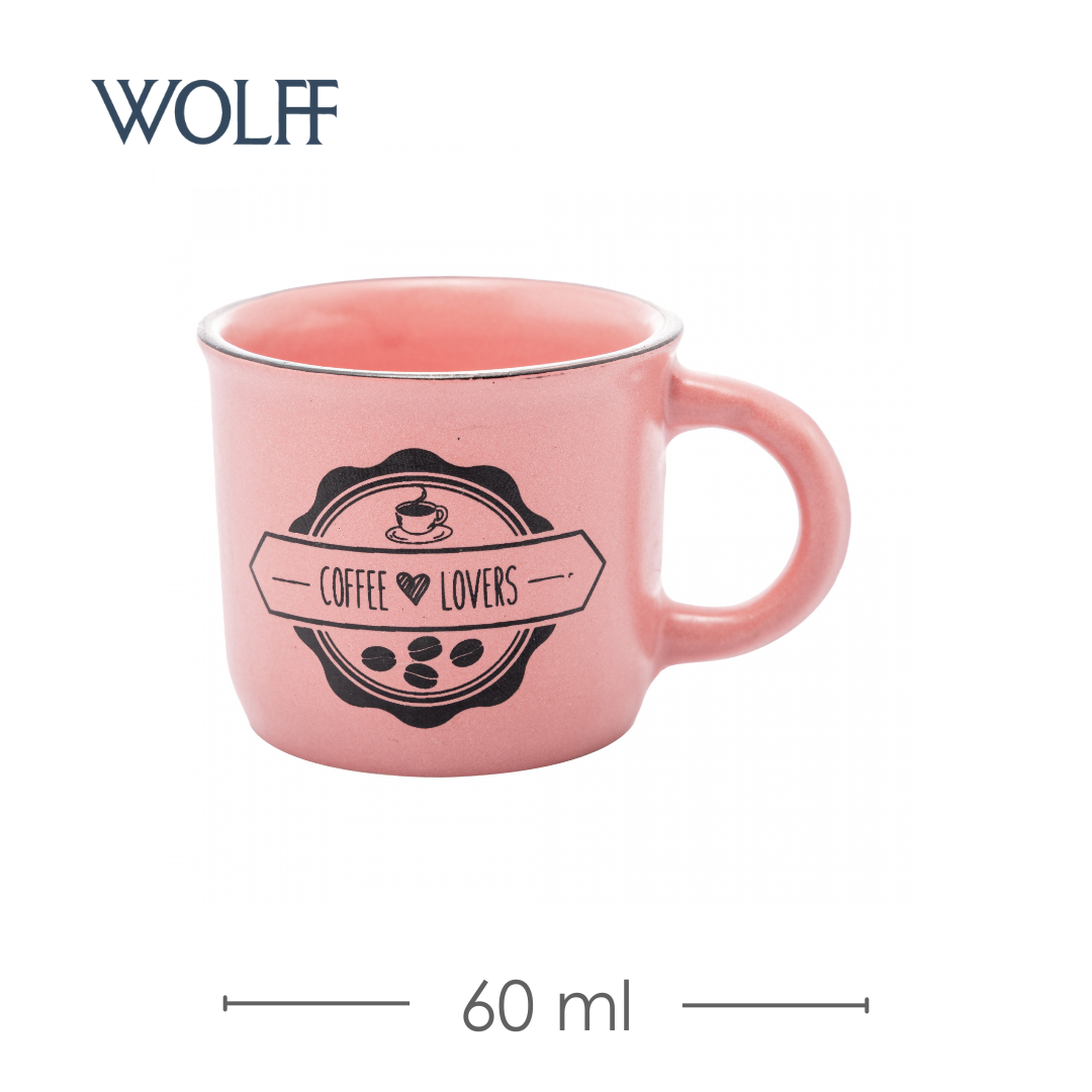 Conjunto 4 Canecas de Café de Cerâmica Coffee Lovers 60ml - Wolff