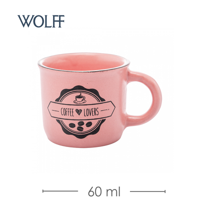 Conjunto 4 Canecas de Café de Cerâmica Coffee Lovers 60ml - Wolff