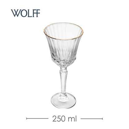 Taça de Vinho Belle Jour com Fio de Ouro 250ml Cristal Ecológico - Wolff