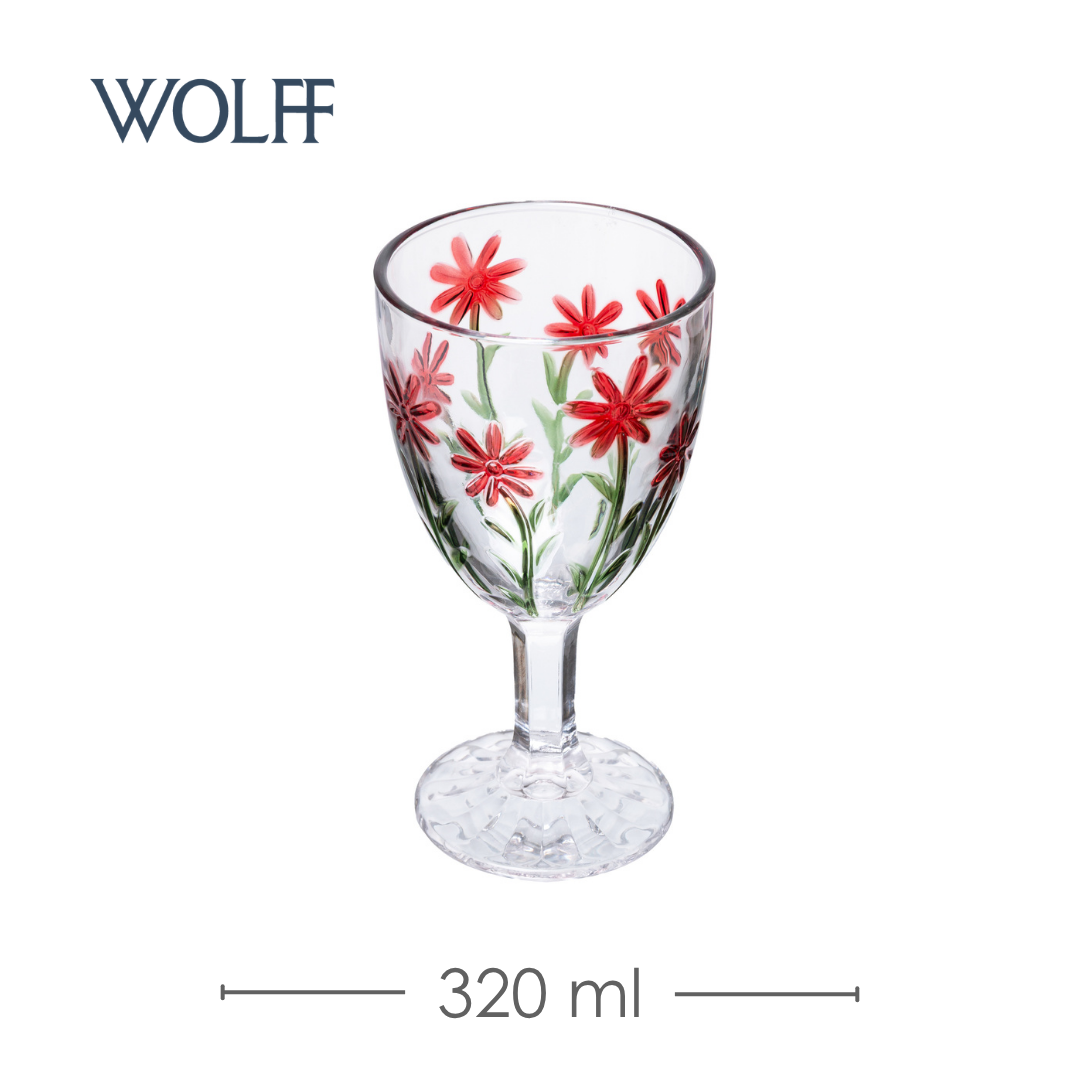 Taça Red Flower 320ml Cristal Ecológico - Wolff