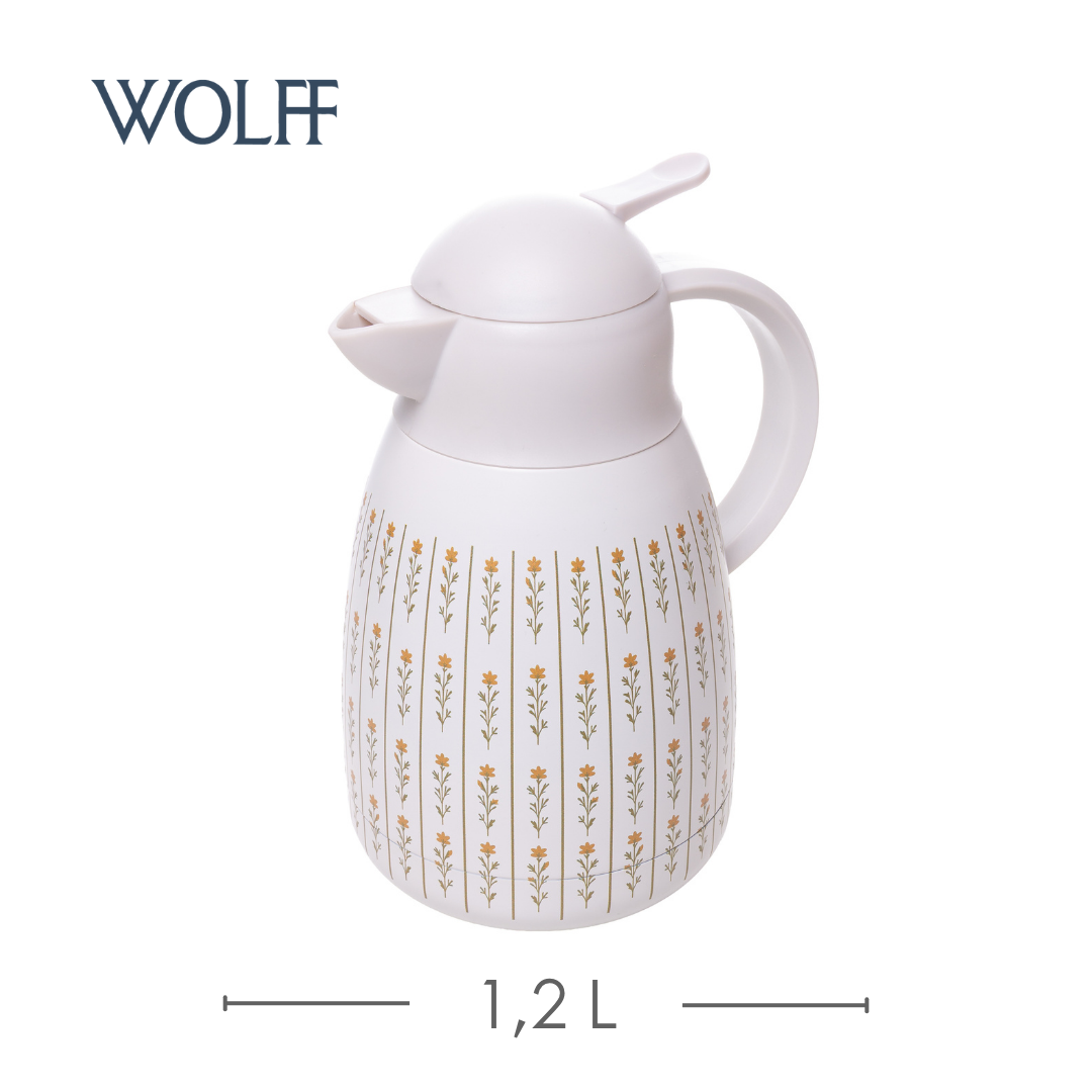 Garrafa Térmica com Dupla Parede Flor do Campo 1,2L Aço Inox - Wolff