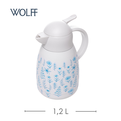 Garrafa Térmica com Dupla Parede Hortênsia 1,2L Aço Inox - Wolff