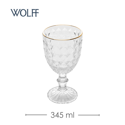 Taça Água Roman Fio de Ouro 345ml Vidro – Wolff