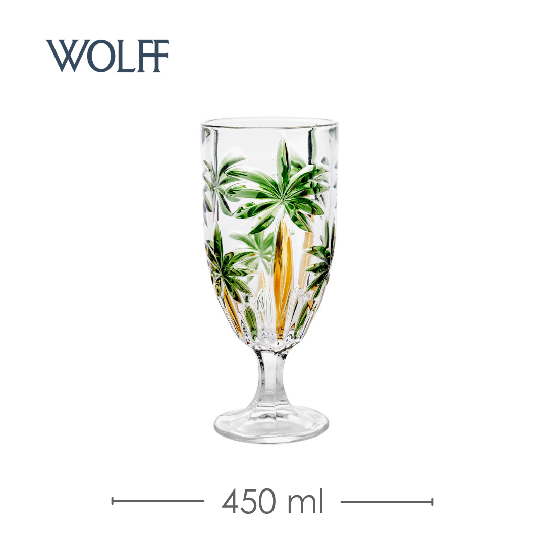 Taça Palm Tree Handpaint 450ml Cristal Ecológico - Wolff