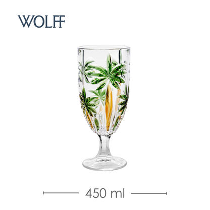 Taça Palm Tree Handpaint 450ml Cristal Ecológico - Wolff