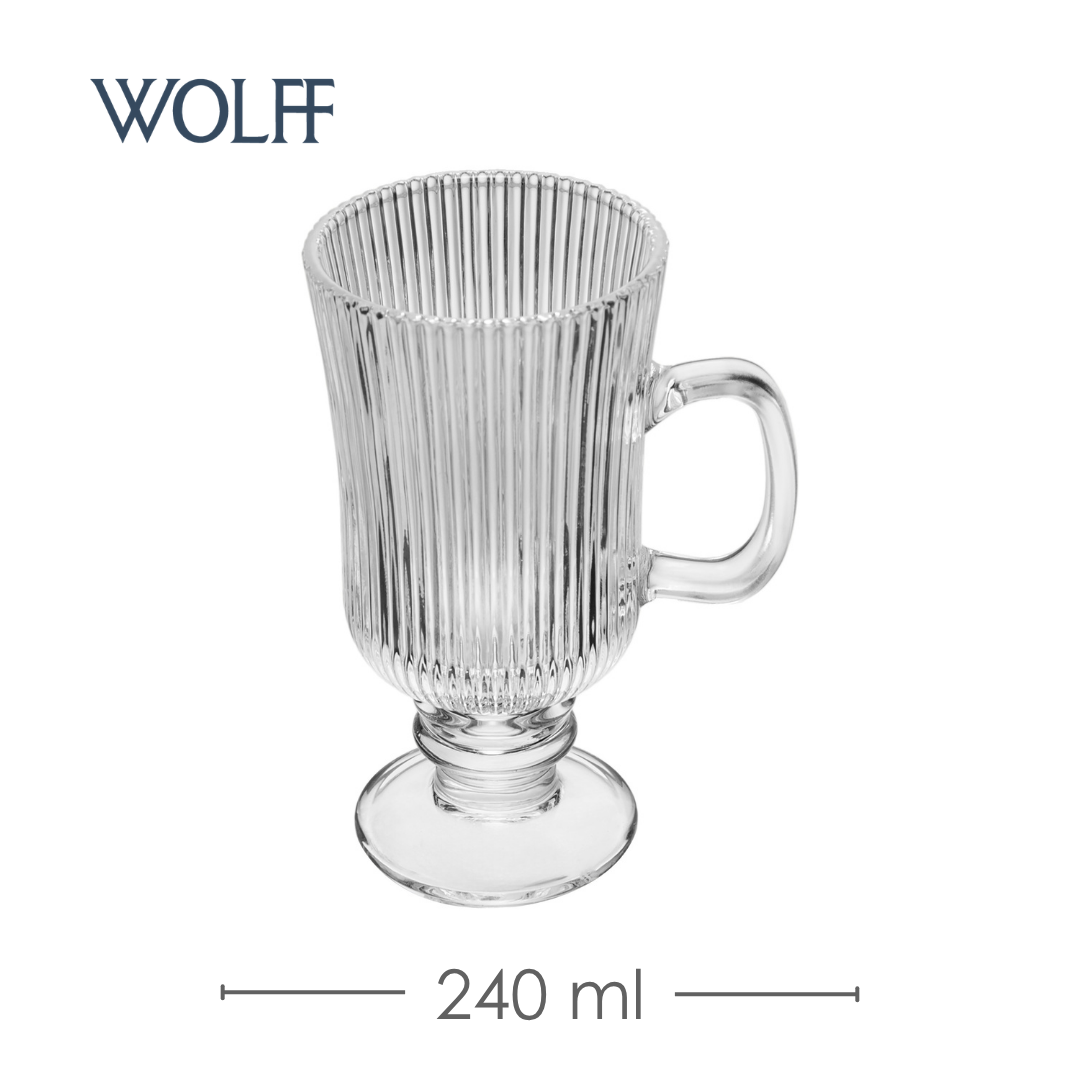 Taça de Cappuccino Lines 240ml Vidro - Wolff