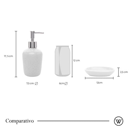 Conjunto 2 Peças para Banheiro de Cerâmica Dots Branco - Wolff