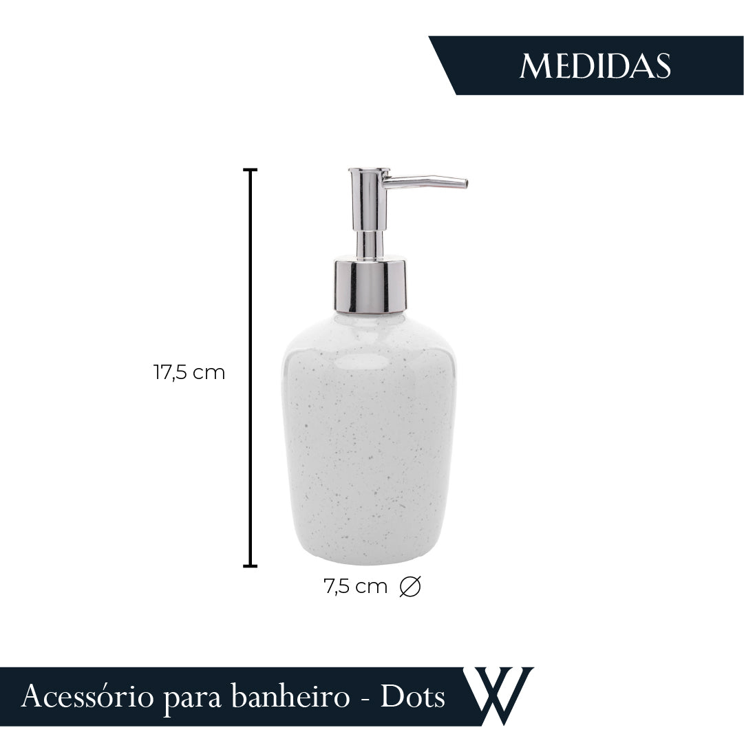 Conjunto 2 Peças para Banheiro de Cerâmica Dots Branco - Wolff
