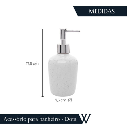 Conjunto 2 Peças para Banheiro de Cerâmica Dots Branco - Wolff