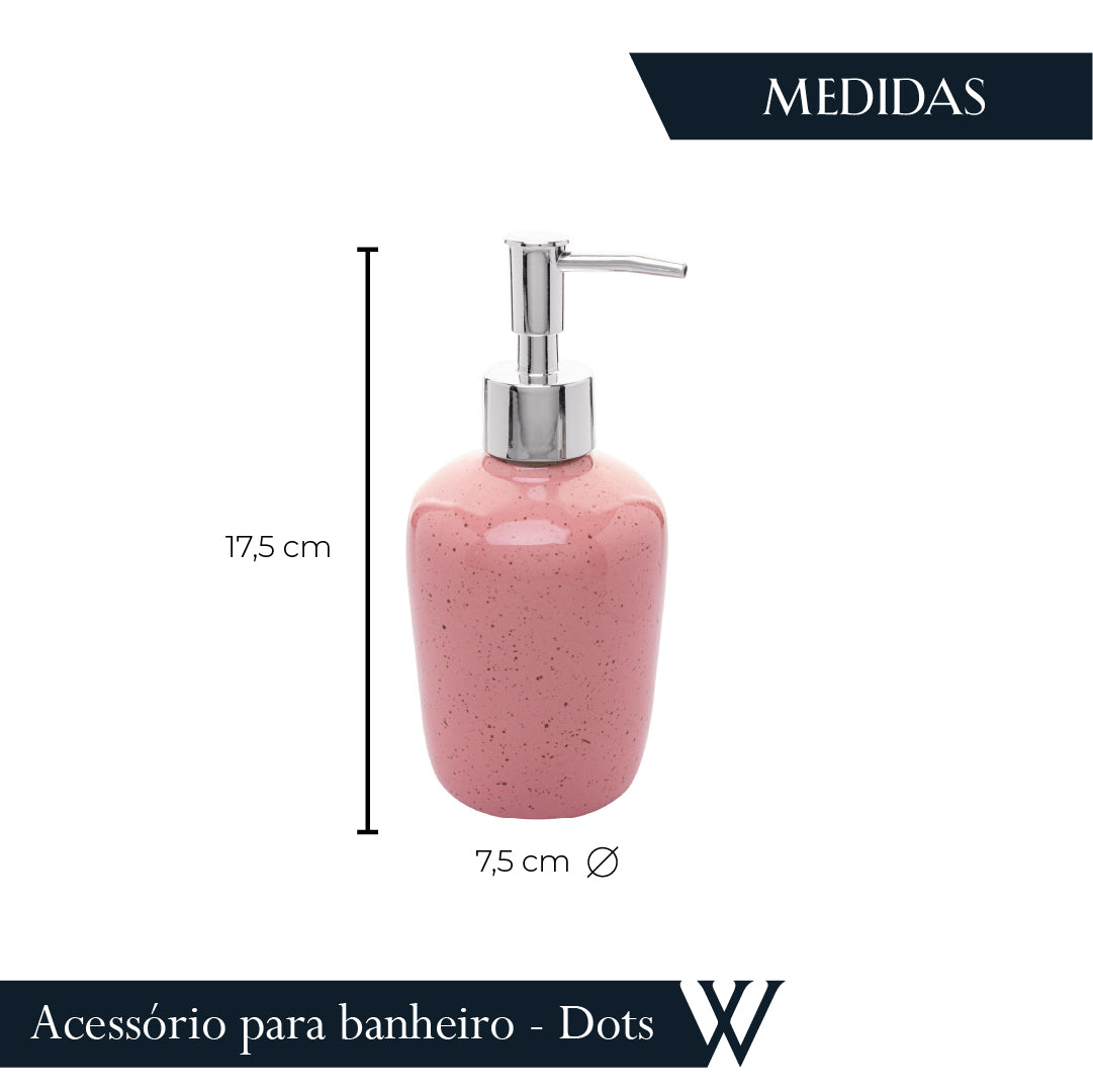 Conjunto 2 Peças para Banheiro de Cerâmica Dots Rosa - Wolff