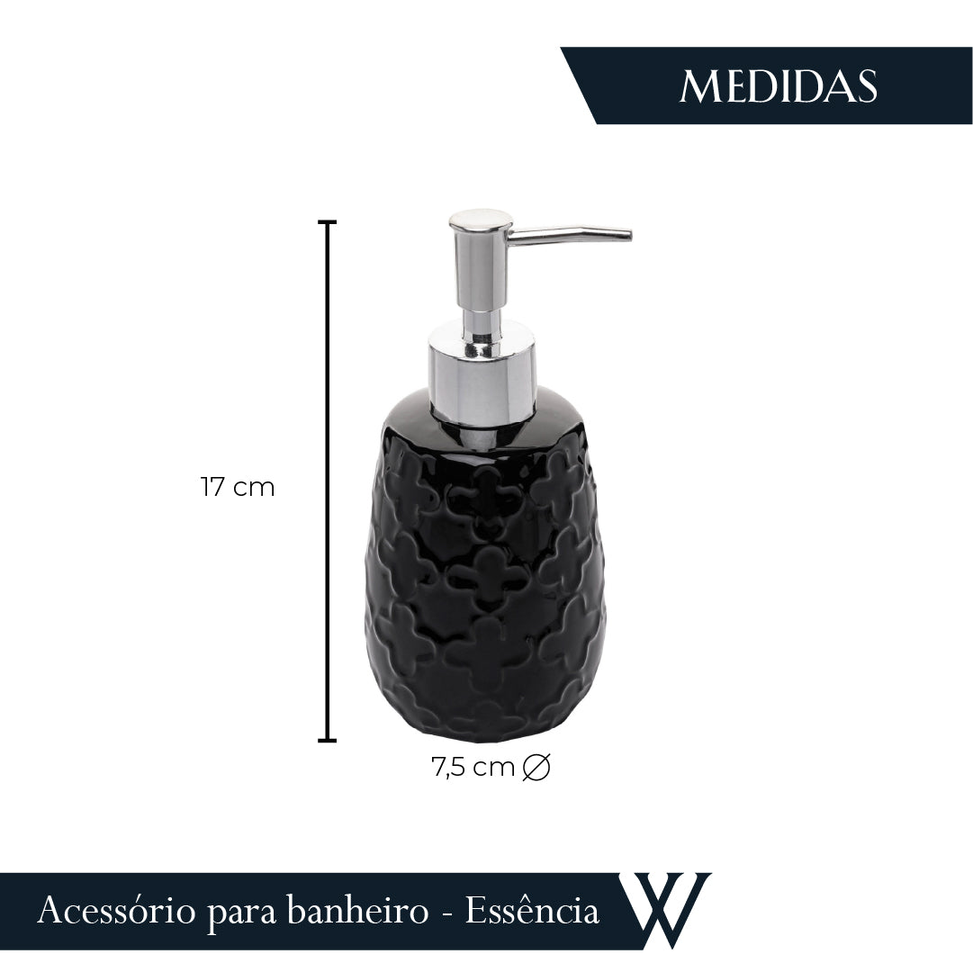 Conjunto 2 Peças para Banheiro de Cerâmica Clover Preto - Wolff