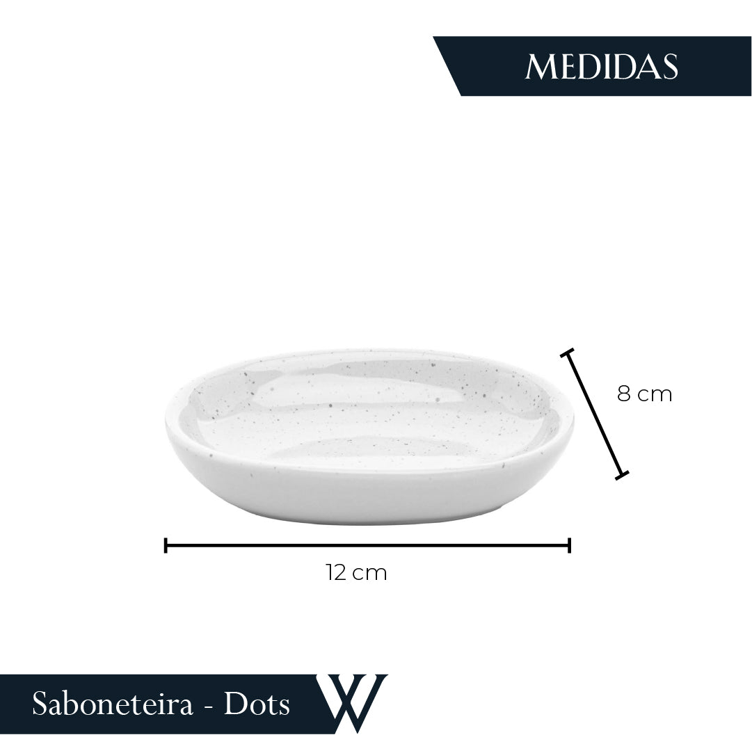 Conjunto 2 Peças para Banheiro de Cerâmica Dots Branco - Wolff