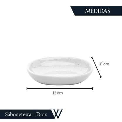 Conjunto 2 Peças para Banheiro de Cerâmica Dots Branco - Wolff