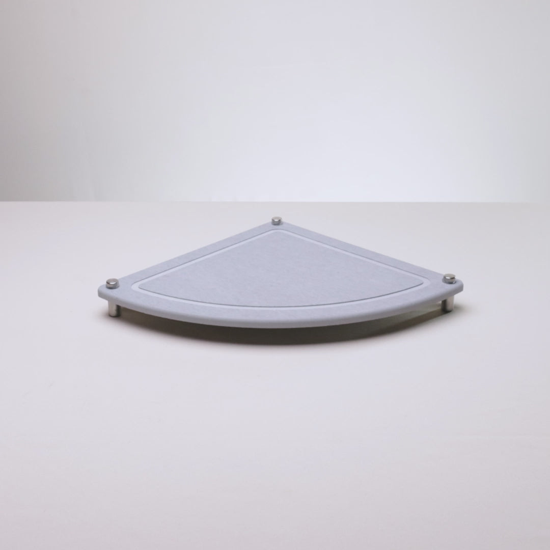 Organizador de Canto com Pé Absorvente para Pia 25cm x 25cm Cinza Pedra Diatomita - Lyor