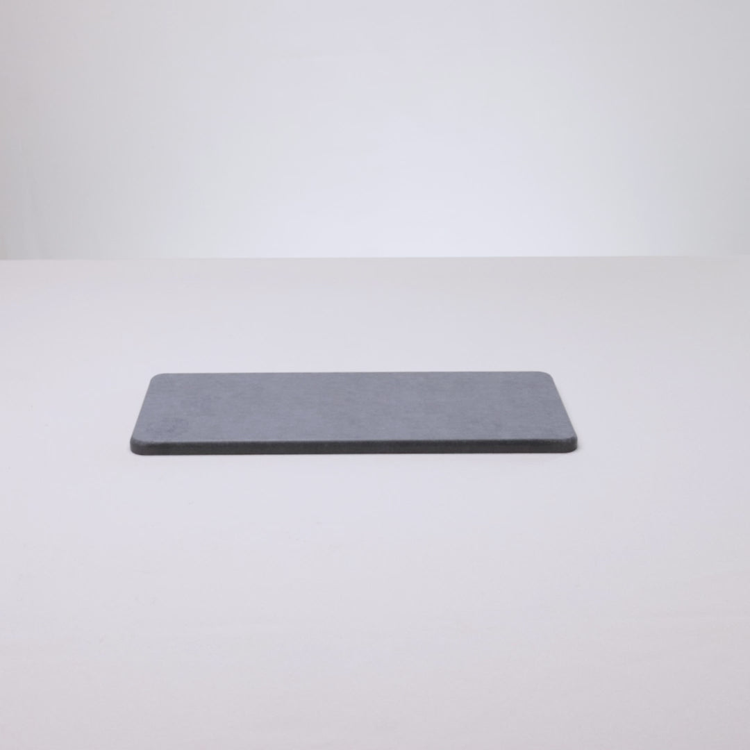 Bandeja Retangular Absorvente para Pia 25cm x 10cm Cinza Escuro Pedra Diatomita - Lyor