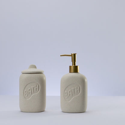 Conjunto 2 Peças para Banheiro de Cerâmica Letters Bege - Lyor