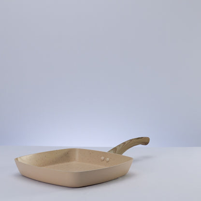 Bistequeira de Indução em Alumínio com Revestimento Cerâmico Granito Chef Bege 24cm - Lyor