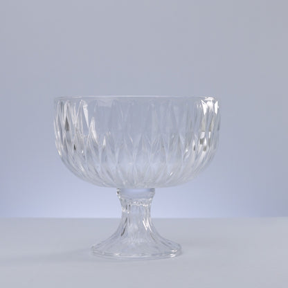 Centro de Mesa de Cristal Ecológico com Pé Diamond 23cm x 21,5cm - Lyor