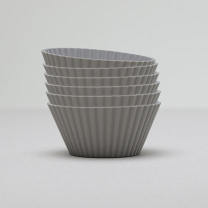 Conjunto 6 Formas Redondas para Cupcake 7cm x 3cm Cinza Silicone - Lyor
