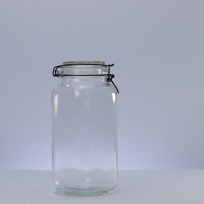 Pote Hermético de Vidro com Silicone e Clipe em Metal Vintage Preto 2,3L - Lyor