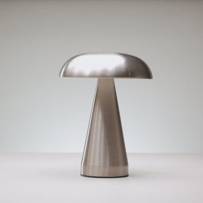 Luminária de Mesa Led 3 Tons Usb Mushroom Prata Metal - Lyor