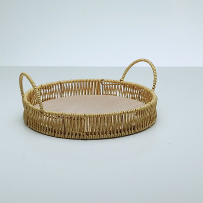 Bandeja Redonda com Alça Kali 25cm x 4,5cm Plástico - Lyor