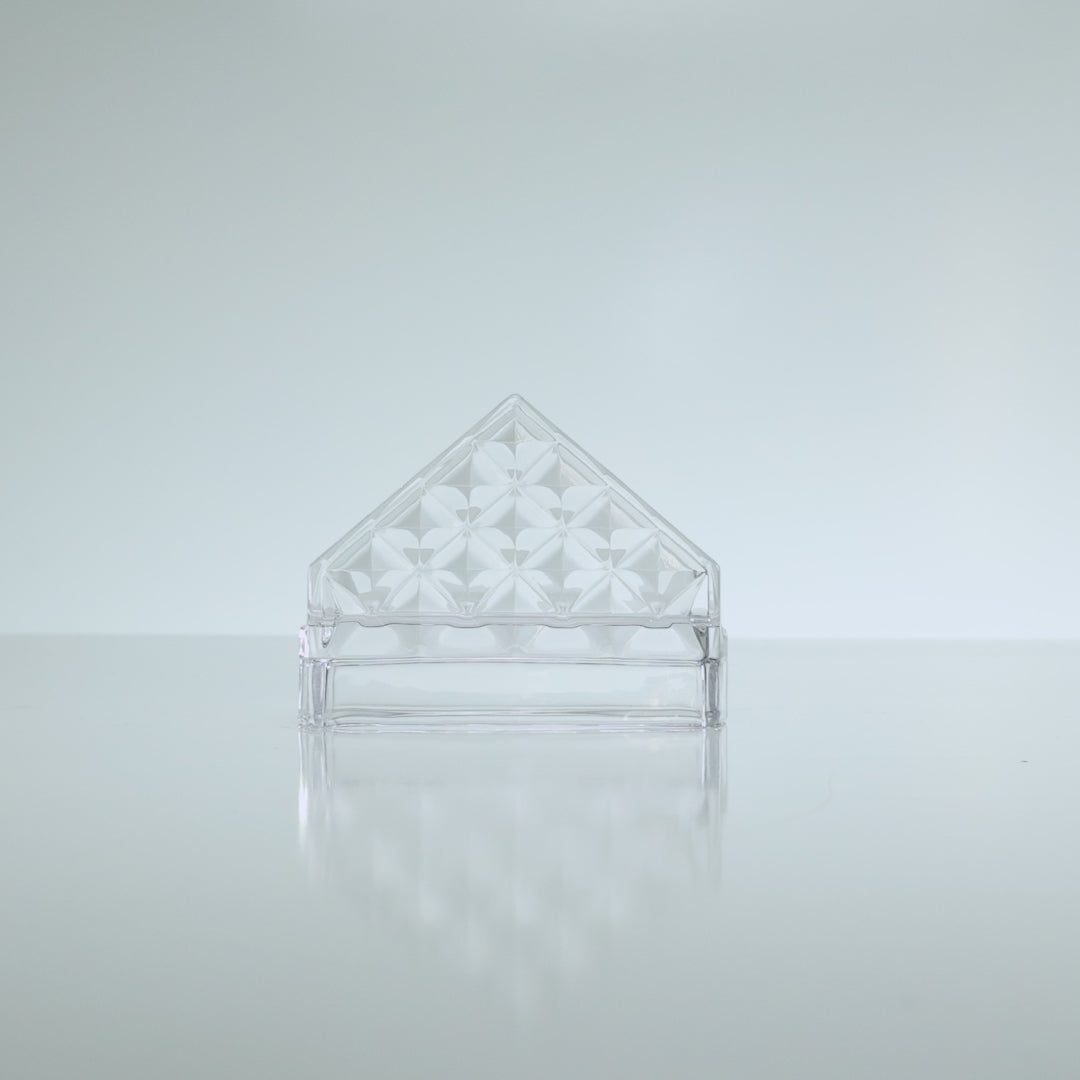 Porta Guardanapos de Cristal Ecológico Diamond 12,5cm x 4cm x 9,5cm - Lyor
