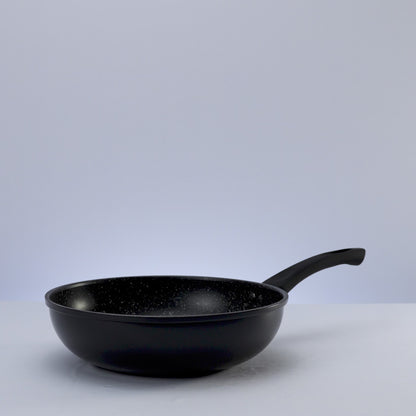 Frigideira Wok de Indução em Alumínio com Revestimento Cerâmico Granito Chef Preta 28cm - Lyor