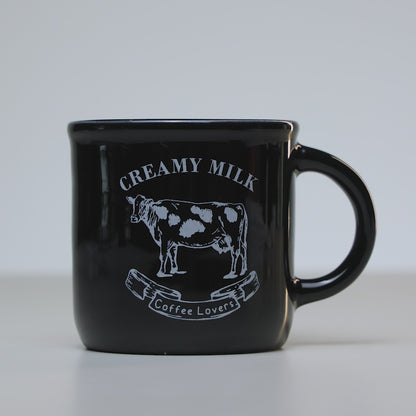 Caneca Creamy Milk 180ml Preta Cerâmica - Lyor