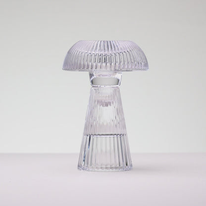Castiçal Mushroom Lines 10cm x 10cm x 15cm Vidro - Lyor