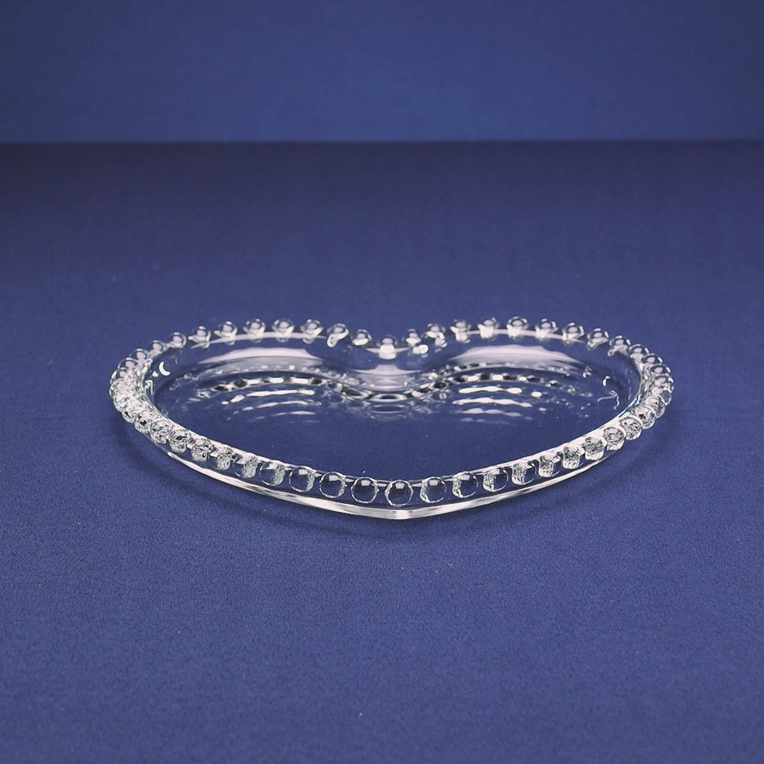 Prato de Cristal Coração Pearl 20cm x 17cm x 2cm - Wolff