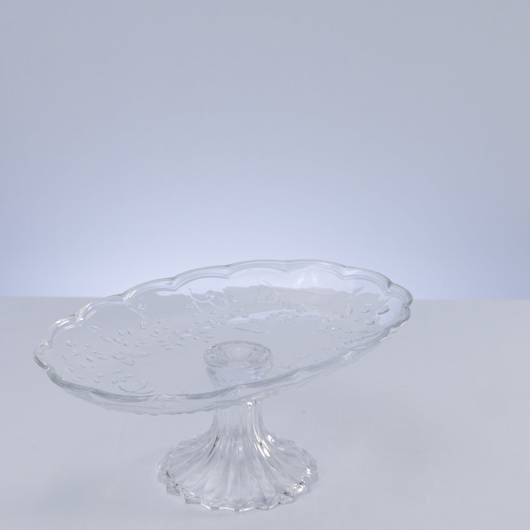 Travessa com Pé New Butterfly 31cm x 20cm x 12cm Vidro - Lyor