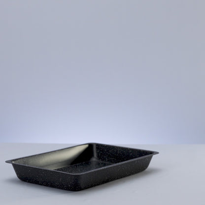 Assadeira Retangular Antiaderente de Aço Carbono Granilite Preta 28cm x 17cm x 3cm - Lyor