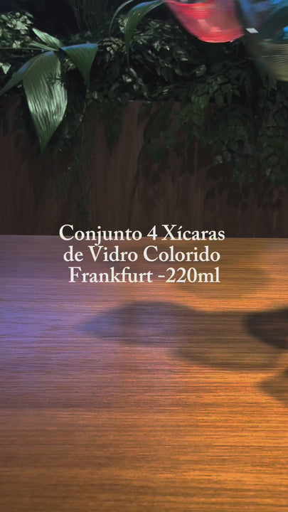 Conjunto 4 Xícaras de Vidro Colorido Frankfurt 220ml - Wolff
