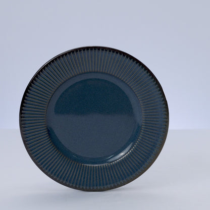 Prato para Sobremesa de Cerâmica Linear Azul - Lyor