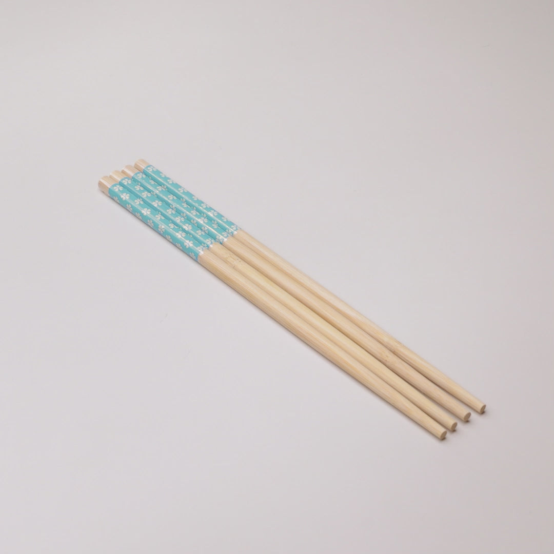 Conjunto 4 Pares de Hashis Sunflower 24cm x 1cm Azul Bambu - Lyor