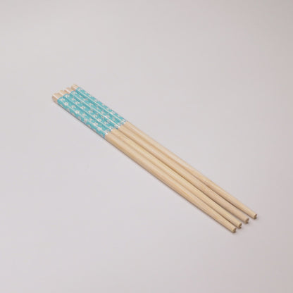 Conjunto 4 Pares de Hashis Sunflower 24cm x 1cm Azul Bambu - Lyor