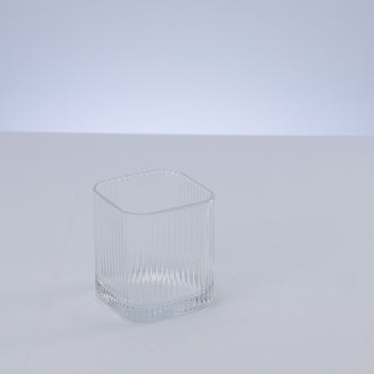 Porta Escova de Dente de Vidro Lines 8cm x 8cm x 9,5cm - Lyor