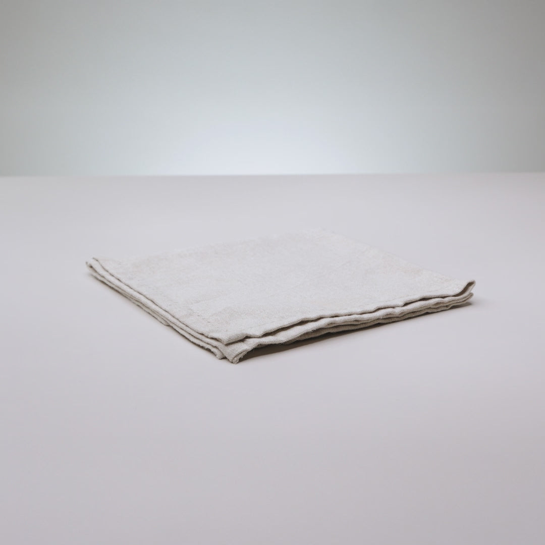 Conjunto 4 Guardanapos Momentos 40cm x 40cm Bege Algodão - Lyor