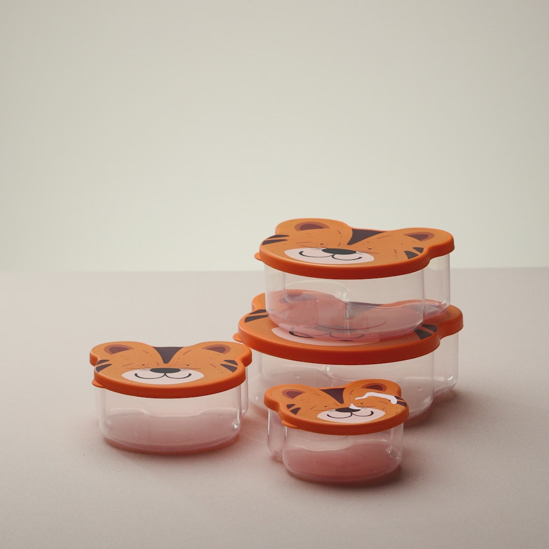 Conjunto 4 Potes para Armazenamento Tigre Plástico - Lyor