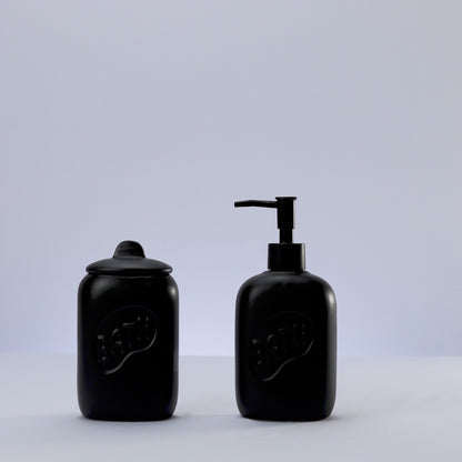 Conjunto 2 Peças para Banheiro de Cerâmica Letters Preto - Lyor