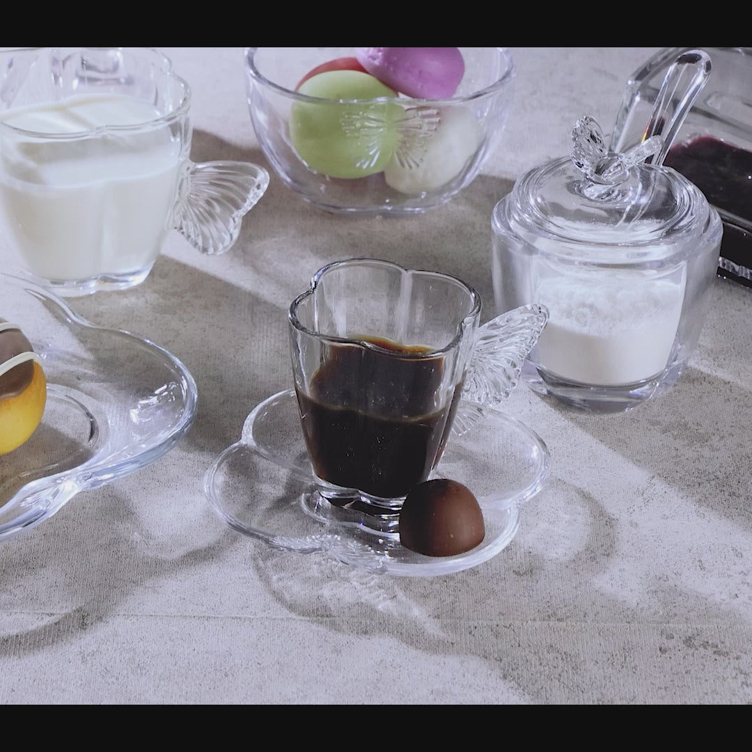 Açucareiro de Vidro com Colher Butterfly 130ml - Wolff